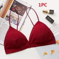 DeRuiLaDy Seamless Soft Bras for Women Underwear Thin Strap Wireless Push Up Bra Backless Comfort Bralette Top Sexy Lingerie