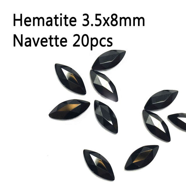 20pcs Marquise Nail Rhinestones Crystals Flatback Glass Stones Manicure Nail Art Decoration Charms Gem Jewelry Accessories