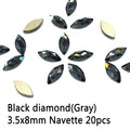 20pcs Marquise Nail Rhinestones Crystals Flatback Glass Stones Manicure Nail Art Decoration Charms Gem Jewelry Accessories