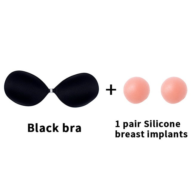 Sexy Sujetador Women's bra Invisible Push Up Bra Self-Adhesive Silicone Seamless Front Closure Sticky Backless Strapless Bra