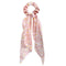 17KM Fashion Floral Print Scrunchies Solid Long Hair Ribbon For Women Ponytail Scarf Sweet Elastic Hair Band Hair Accessories