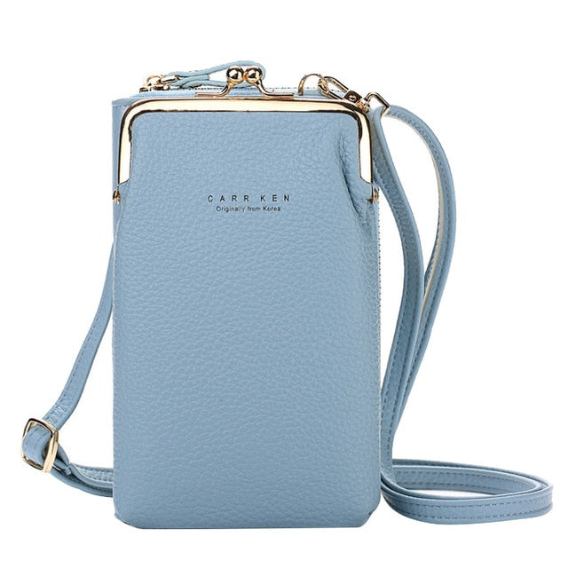 Brand Crossbody Bags Touch Screen Cell Phone Purse Bag Smartphone Wallet Metal Leather Shoulder Strap Handbag Women Bag