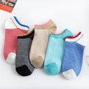 5 Pairs/lot Women Leopard Spring Sesame Street Cute Ankle Socks Cute Funny Lips Print Boat Short Sox Invisible Lady Girl Summer