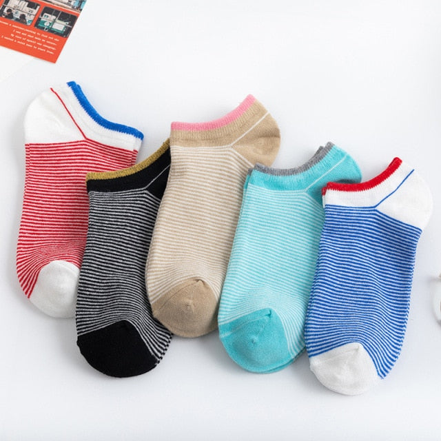 5 Pairs/lot Women Leopard Spring Sesame Street Cute Ankle Socks Cute Funny Lips Print Boat Short Sox Invisible Lady Girl Summer