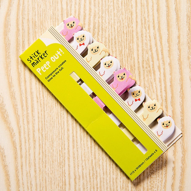 Kawaii Memo Pad Bookmarks Creative Cute Cat Panda Sticky Notes index Posted It Planner Stationery School Supplies Paper Stickers