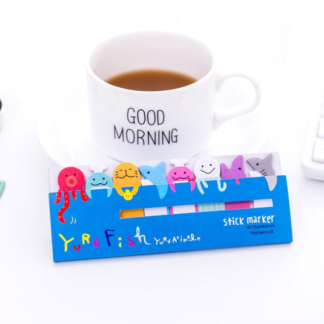 Kawaii Memo Pad Bookmarks Creative Cute Cat Panda Sticky Notes index Posted It Planner Stationery School Supplies Paper Stickers