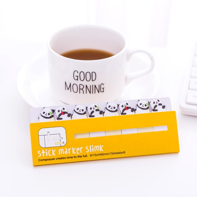 Kawaii Memo Pad Bookmarks Creative Cute Cat Panda Sticky Notes index Posted It Planner Stationery School Supplies Paper Stickers