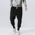 Chinese Style Harem Pants Men Streetwear Casual Joggers Mens Pants Cotton Linen Sweatpants Ankle-length Men Trousers M-5XL