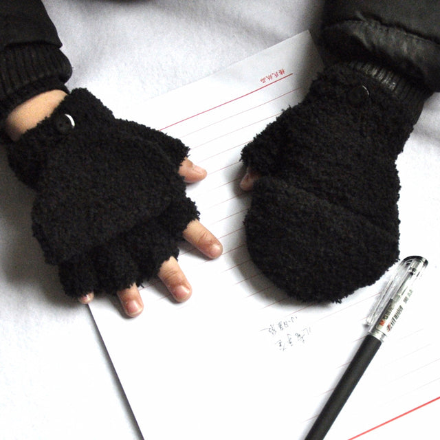 Warmom Plush Thick Warm Baby Gloves Winter Plus Velvet Mittens Children Kid Coral Fleece Full Finger Gloves For 1-4Y Kids Gloves