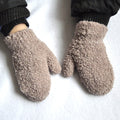 Warmom Plush Thick Warm Baby Gloves Winter Plus Velvet Mittens Children Kid Coral Fleece Full Finger Gloves For 1-4Y Kids Gloves