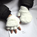 Warmom Plush Thick Warm Baby Gloves Winter Plus Velvet Mittens Children Kid Coral Fleece Full Finger Gloves For 1-4Y Kids Gloves