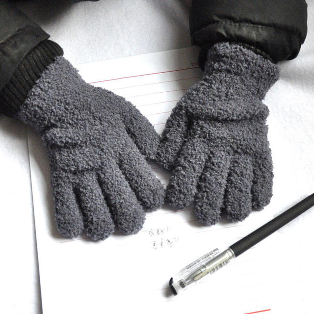Warmom Plush Thick Warm Baby Gloves Winter Plus Velvet Mittens Children Kid Coral Fleece Full Finger Gloves For 1-4Y Kids Gloves