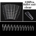 100pcs/box Full Cover Fake Nail Artificial Press on Long Ballerina Clear/Natural/white False Coffin Nails Art Tips Manicure Tool
