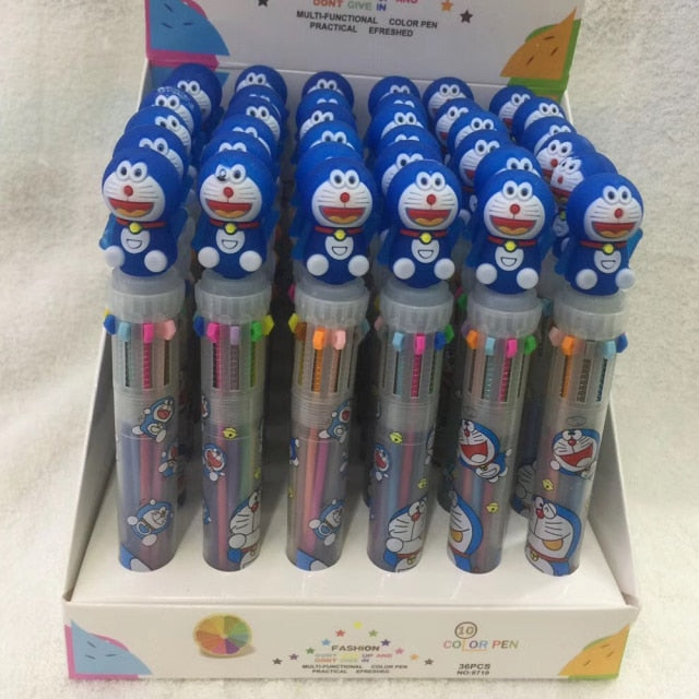 Cute Unicorn Power 10 Colors Chunky Ballpoint Pen Kawaii Rollerball Pen School Office Supply Gift Stationery Papelaria Escolar