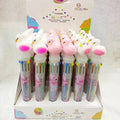 Cute Unicorn Power 10 Colors Chunky Ballpoint Pen Kawaii Rollerball Pen School Office Supply Gift Stationery Papelaria Escolar