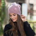 new simple Rabbit fur Beanie Hat for Women Winter Skullies Warm wool Cap Gorros Female Cap