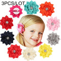 Cute 22 Colors Fashion Baby Girls Mini Chiffon Flowers Hair Clips Sweet Children Hairpins for Kids Hair Accessories