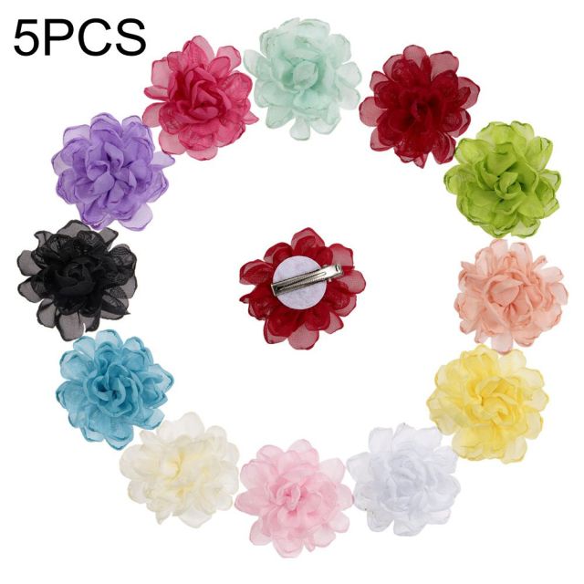 Cute 22 Colors Fashion Baby Girls Mini Chiffon Flowers Hair Clips Sweet Children Hairpins for Kids Hair Accessories