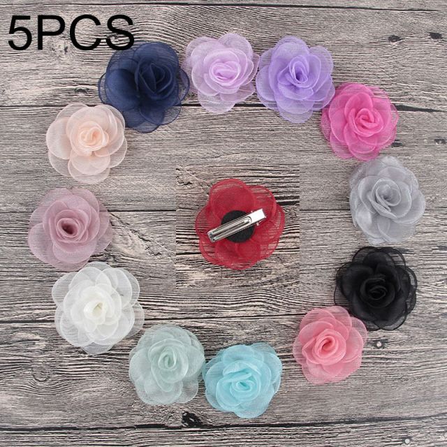 Cute 22 Colors Fashion Baby Girls Mini Chiffon Flowers Hair Clips Sweet Children Hairpins for Kids Hair Accessories