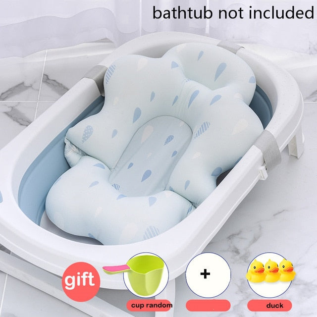 Baby Shower Bath Tub Pad Non-Slip Bathtub Mat Newborn Safety Nursing Security Bath Support Soft Comfort Body Cushion Mat Pillow