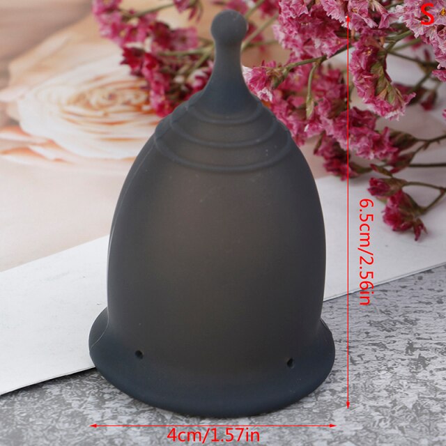 Reusable Silicone Cup Menstrual Medical Lady Cup Collector Menstrual Black Color Menstrual Cup For Women Feminine Hygiene