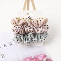 3PCS Vintage Velvet Scrunchie Leopard Scrunchies Set Elastic Hair Bands Headband Ponytail Holder Ties Rope Hair Accessories Gift