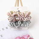 3PCS Vintage Velvet Scrunchie Leopard Scrunchies Set Elastic Hair Bands Headband Ponytail Holder Ties Rope Hair Accessories Gift