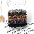 3PCS Vintage Velvet Scrunchie Leopard Scrunchies Set Elastic Hair Bands Headband Ponytail Holder Ties Rope Hair Accessories Gift