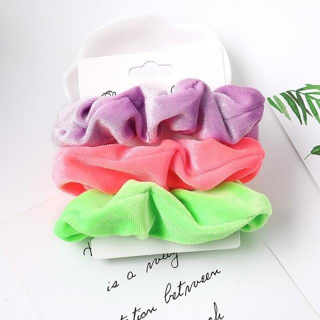 3PCS Vintage Velvet Scrunchie Leopard Scrunchies Set Elastic Hair Bands Headband Ponytail Holder Ties Rope Hair Accessories Gift