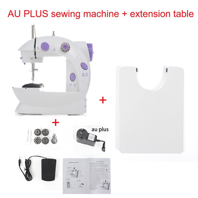 INNE Sewing Machine Mini Portable Household Night Light Foot Pedal Straight Line Hand Table Two Thread Kit Electric