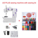 INNE Sewing Machine Mini Portable Household Night Light Foot Pedal Straight Line Hand Table Two Thread Kit Electric