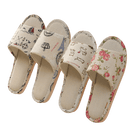 Women Casual Floral Indoor Home Slippers Flower Soft Slippers Spring Autumn Flip Flops Female Linen Slides Slippers