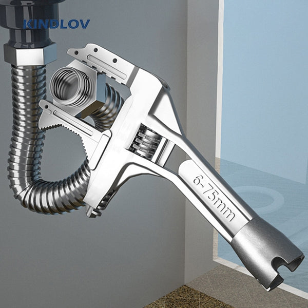 KINDLOV Adjustable Wrench Universal Spanner Aluminium Alloy Key Large Open End Wrench Hand Tools For Water Pipe Screw Bathroom