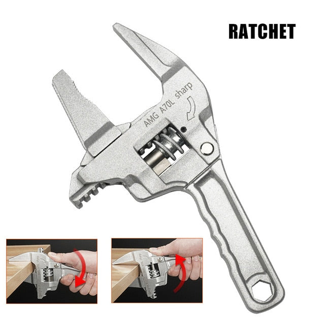 KINDLOV Adjustable Wrench Universal Spanner Aluminium Alloy Key Large Open End Wrench Hand Tools For Water Pipe Screw Bathroom