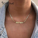 Custom Gothic Old English Nameplate Necklace For Women Stainless Steel Gold Chain Choker Necklaces Men Boho Pretty Jewelry Gift