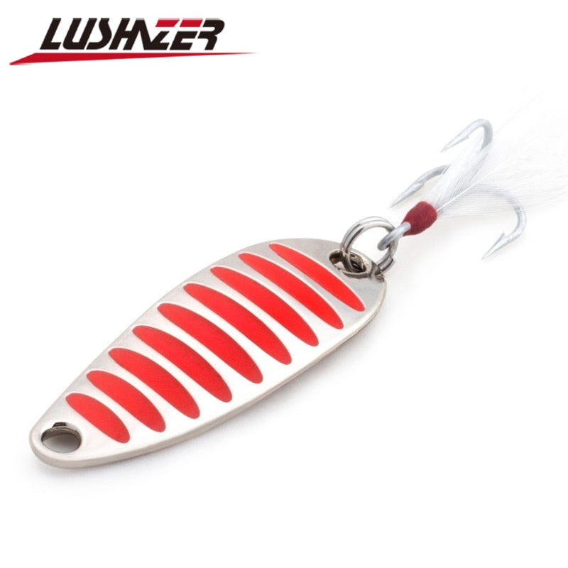 LUSHAZER brand Fishing lure spoon 2g 5g 7g 10g 15g 20g Gold/Silver fishing bait spoon hard lures metal lure China free shipping
