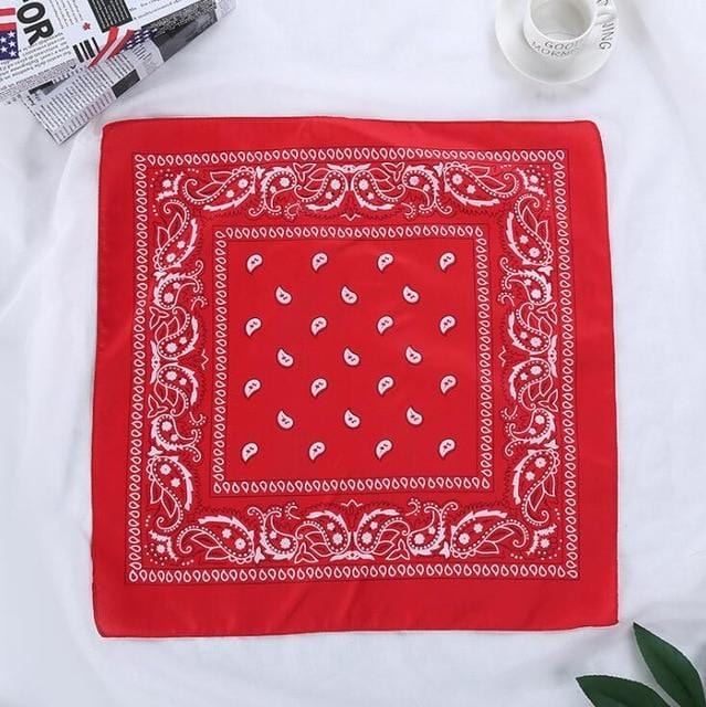 Fashion Women Print Bandana Scarf Hip-hop Bandanas Cross Turban Headband Face Mask Hair Tie Vintage Multifunctional Square Scarf