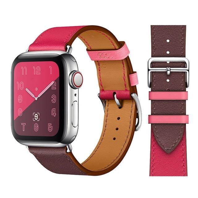 100% Genuine Cow Leather loop Bracelet Belt Band for Apple Watch 6 SE 5 4 42MM 38MM 44MM 40MM Strap for iWatch 6 5 4 Wristband