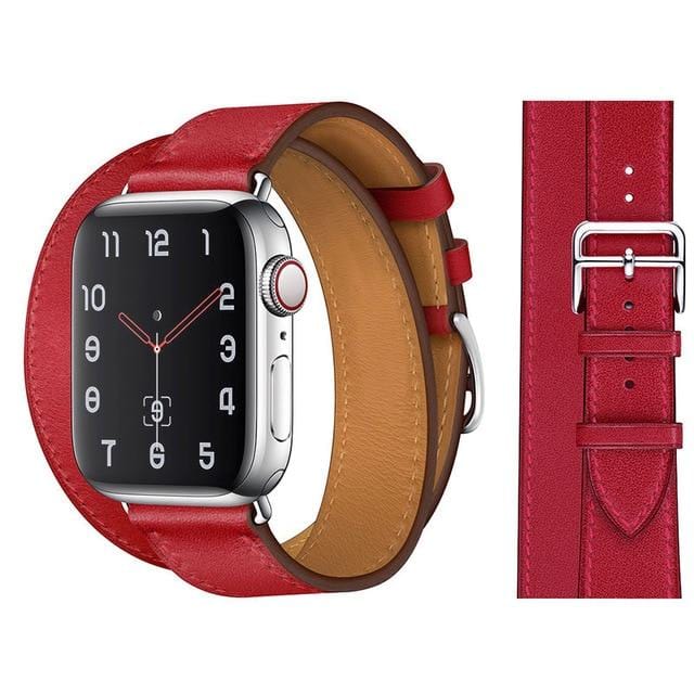 100% Genuine Cow Leather loop Bracelet Belt Band for Apple Watch 6 SE 5 4 42MM 38MM 44MM 40MM Strap for iWatch 6 5 4 Wristband