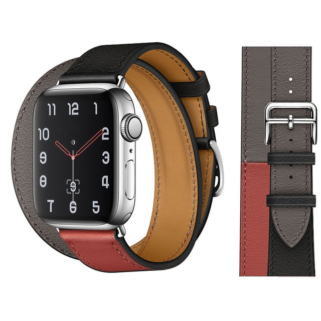 100% Genuine Cow Leather loop Bracelet Belt Band for Apple Watch 6 SE 5 4 42MM 38MM 44MM 40MM Strap for iWatch 6 5 4 Wristband