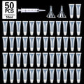50 Pcs 10/15ml Empty Lip Gloss Tubes with  Funnels Clear Soft Lip Gloss Container Refillable Lipgloss Tubes for DIY Makeup Tool