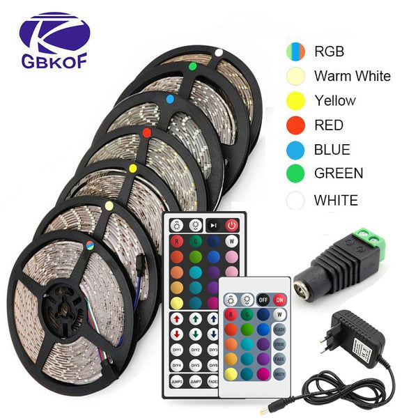 RGB 300 LED strip light 5m 60LEDs/m 5050 SMD 2835 White Warm White Red Blue LED strip 12V Waterproof flexible Tape rope stripe