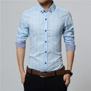 ERIDANUS 2020 Men's Plaid Cotton Dress Shirts Male High Quality Long Sleeve Slim Fit Business Casual Shirt Plus Size 5XL MCL087