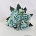 1 Bouquet 9 heads Artificial Flowers Peony Tea Rose Autumn Silk Fake Flowers for DIY Living Room Home Garden Wedding Decoration