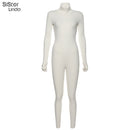 Sisterlinda Zipper Sexy Turtleneck Fitness Jumpsuit Women Full Sleeve Slim Rompers Ladies Autumn Skinny Playsuit Mujer Body Suit
