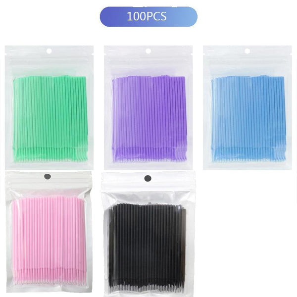 100Pcs/ Wholesale Disposable Eyelash Micro Brushes Mascara Swab Eyelash Extension Brushes Applicator Wands Makeup Tools Kit