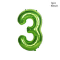 Cyuan 32/40inch green number balloons Foil Balloon Jungle Safari Birthday Balloon Party Baloon 0 1 2 3 4 5 6 7 8 9 globos Balls