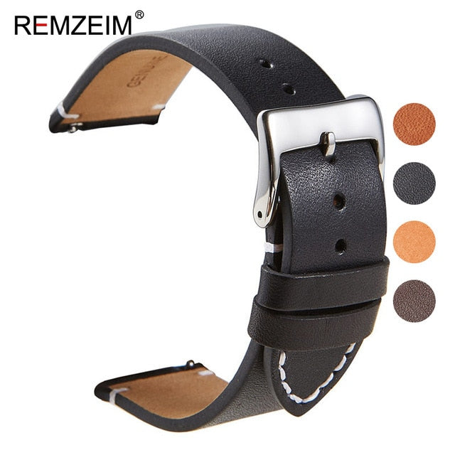 Calfskin Leather Watchband Quick Release Watch Band Wrist Strap 18mm 20mm 22mm 24mm Smart Watch Strap Watches Accessories