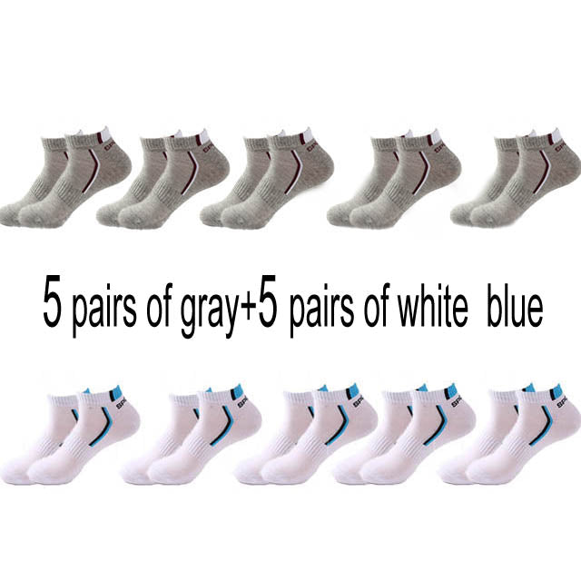 10 Pair High Quality Men Ankle Socks Breathable Cotton Sports Socks Mesh Casual Athletic Summer Thin Cut Short Sokken Size 38-48