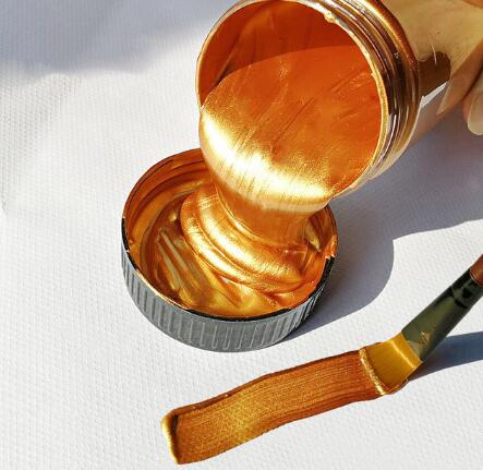 60ml Gold Paint Metallic Acrylic Paint,waterproof Not Faded for Statuary Coloring DIY Hand Clothes Painted Graffiti Pigments 50g